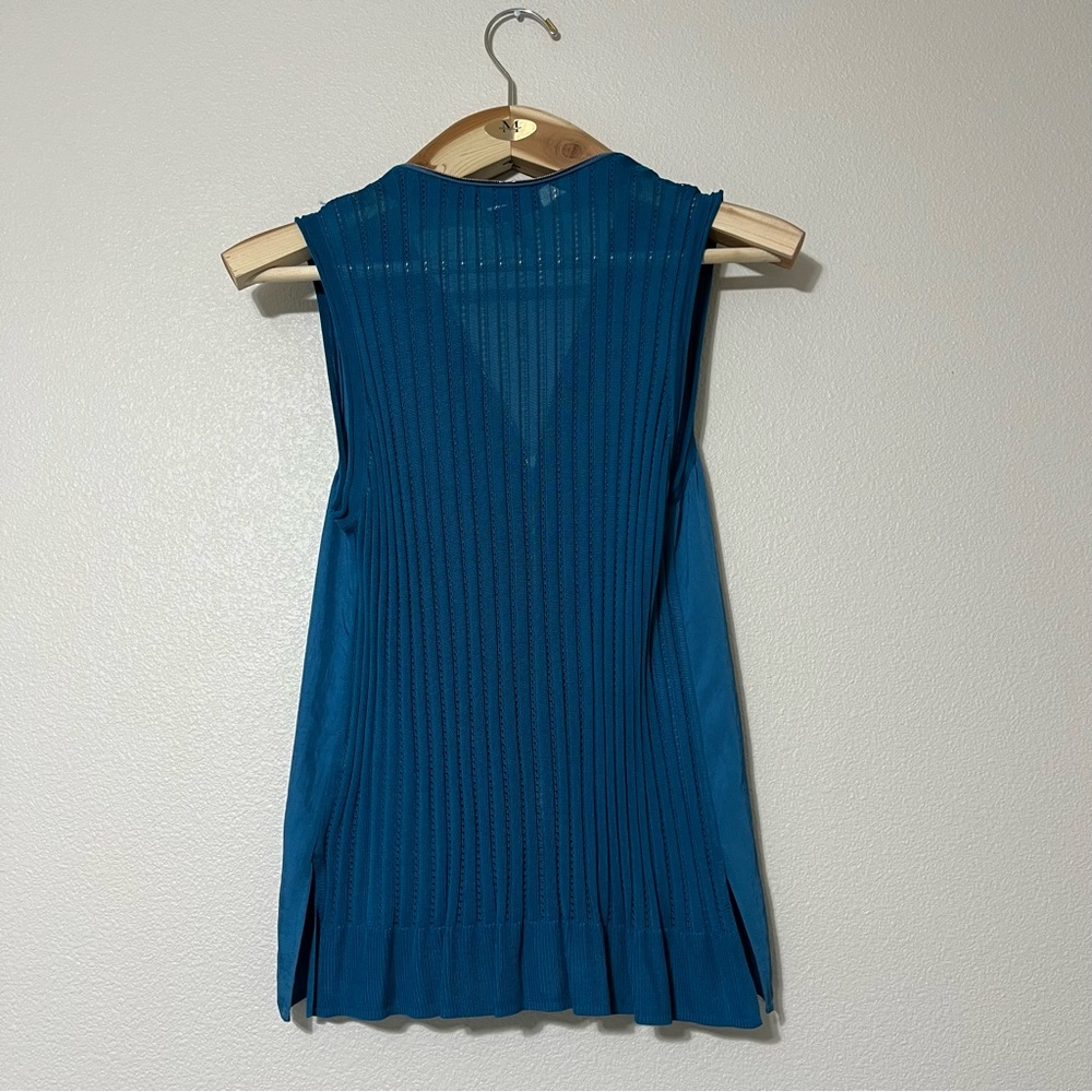 Rag & Bone Valerie Zip-Front Sleeveless Top in Blue Teal size Medium - Picture 7 of 10
